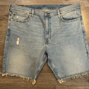 Levi's Light Blue Distressed Denim Cutoff Shorts